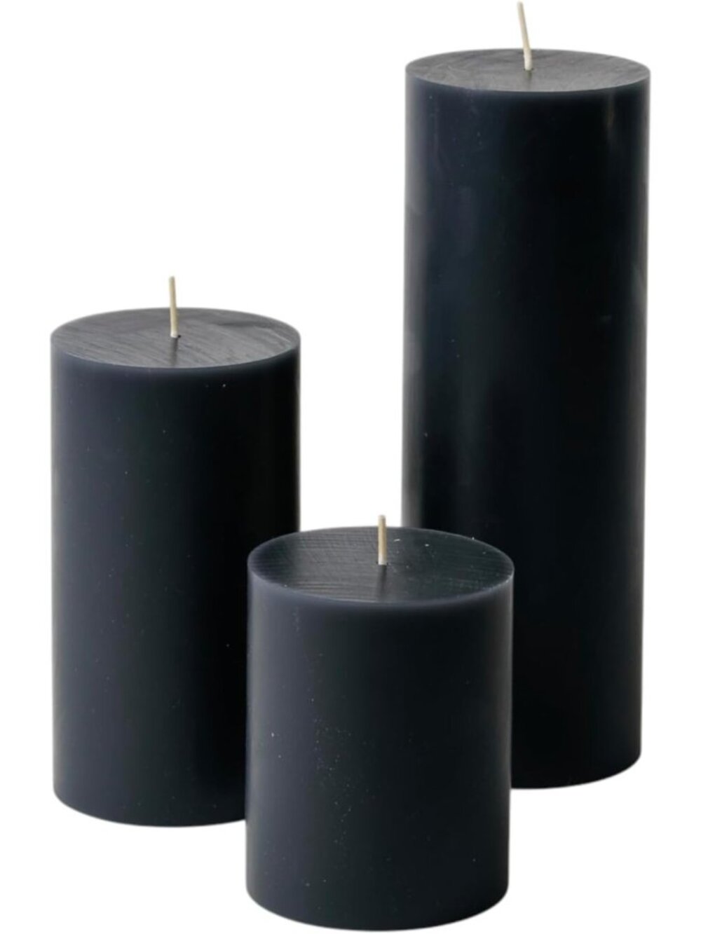 Set of 3 Unscented Dripless Pillar Candles - Hand Poured Decorative Wax Candles